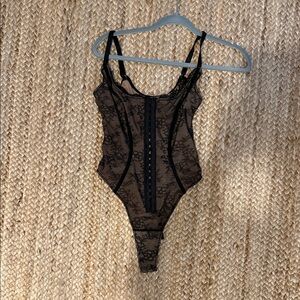 Elegant Black Lace Bodysuit